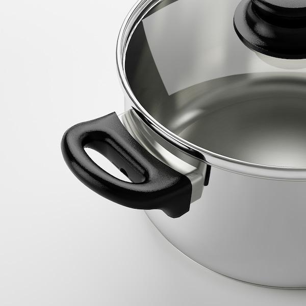 ANNONS pot with lid 2.8 L glass/stainless steel