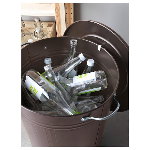 KNODD Bin with lid, grey 40 l