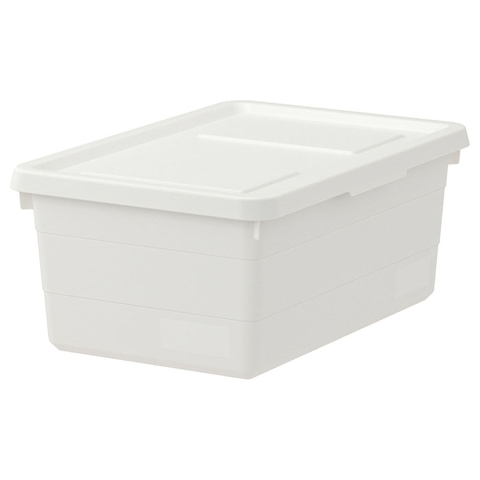 SOCKERBIT Box with lid, white 38x25x15 cm