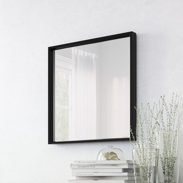 NISSEDAL Mirror, black 65x65 cm