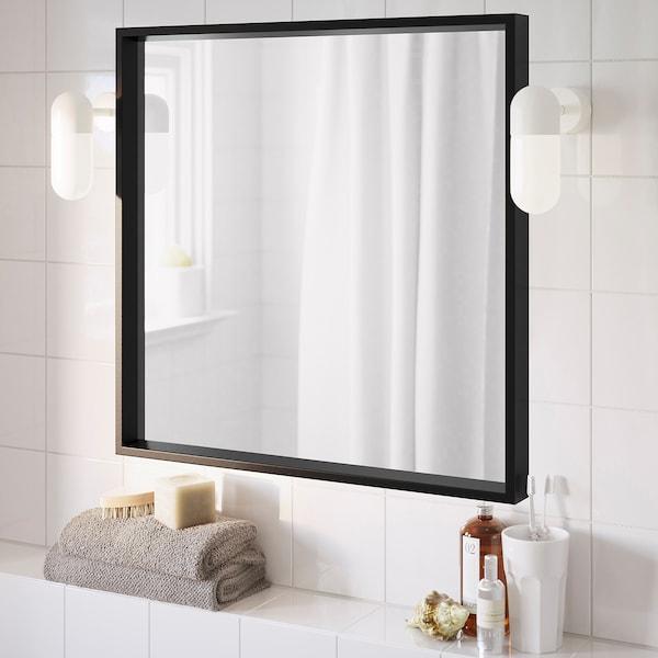 NISSEDAL Mirror, black 65x65 cm