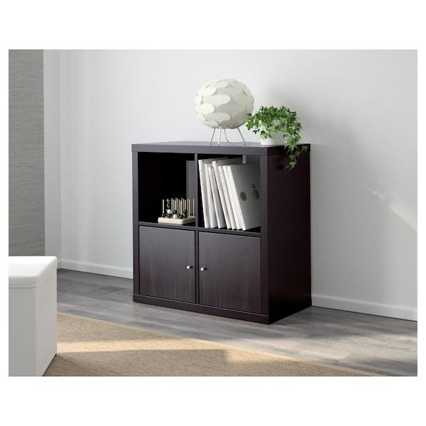 KALLAX Shelving unit, black-brown 77x77 cm