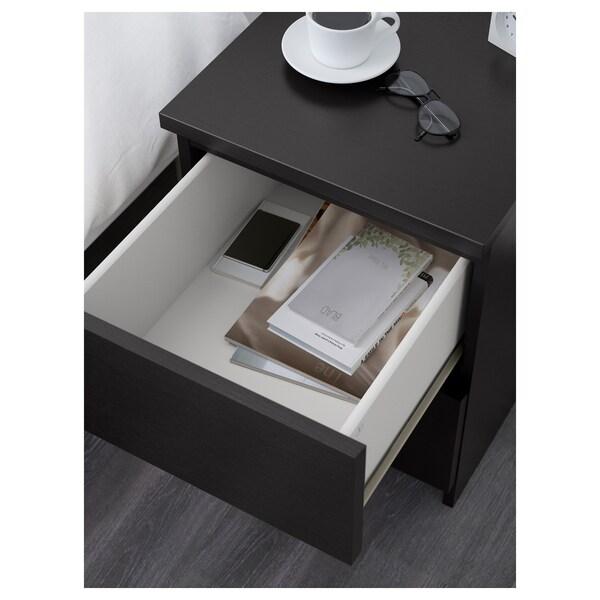 MALM Chest of 2 drawers, black-brown 40x55 cm