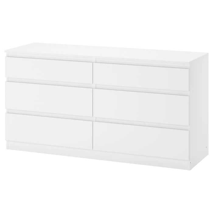 KULLEN Chest of 6 drawers, white140x72 cm