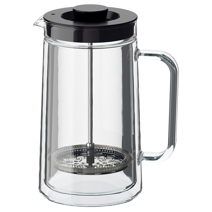 EGENTLIG Coffee/tea maker, double-walled/clear glass 0.9 l