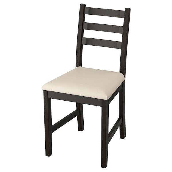 LERHAMN Chair, black-brown/Vittaryd beige