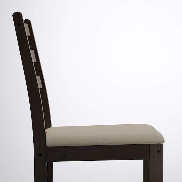 LERHAMN Chair, black-brown/Vittaryd beige