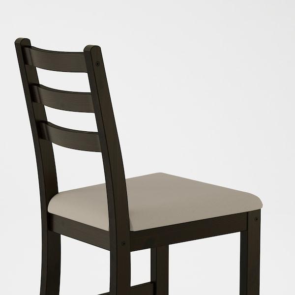 LERHAMN Chair, black-brown/Vittaryd beige