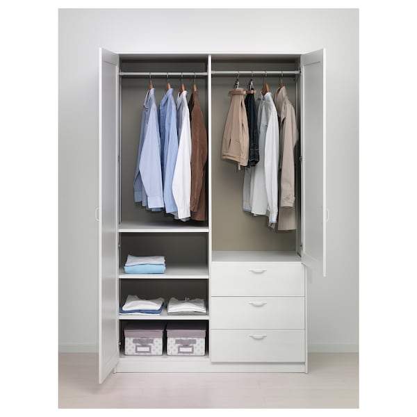 MUSKEN wardrobe 124x60x201 cm white