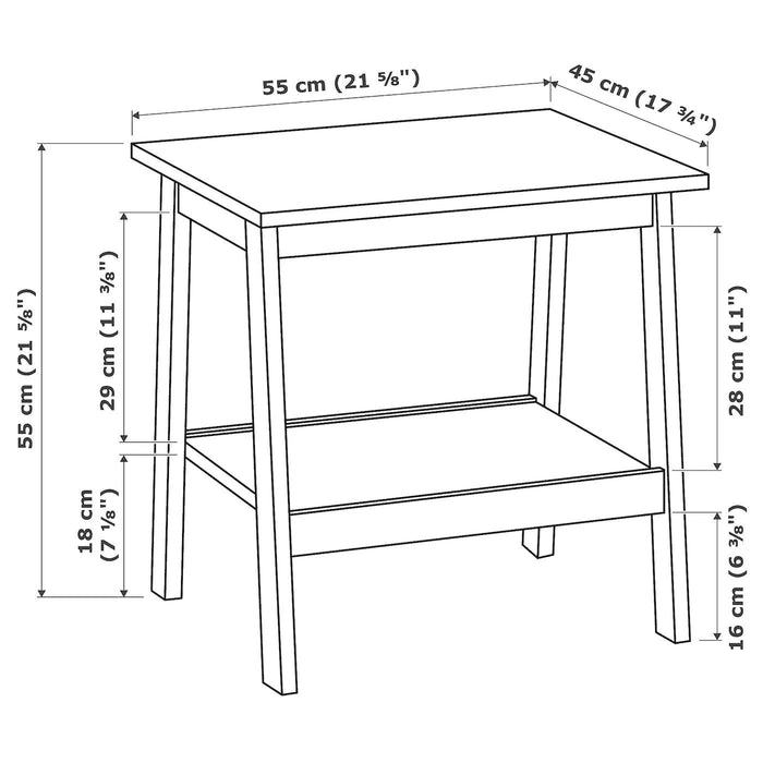 LUNNARP Side table, white, 55x45 cm