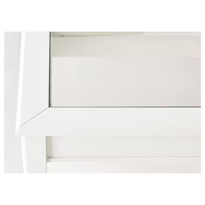 LIATORP Console table, white/glass, 133x37 cm