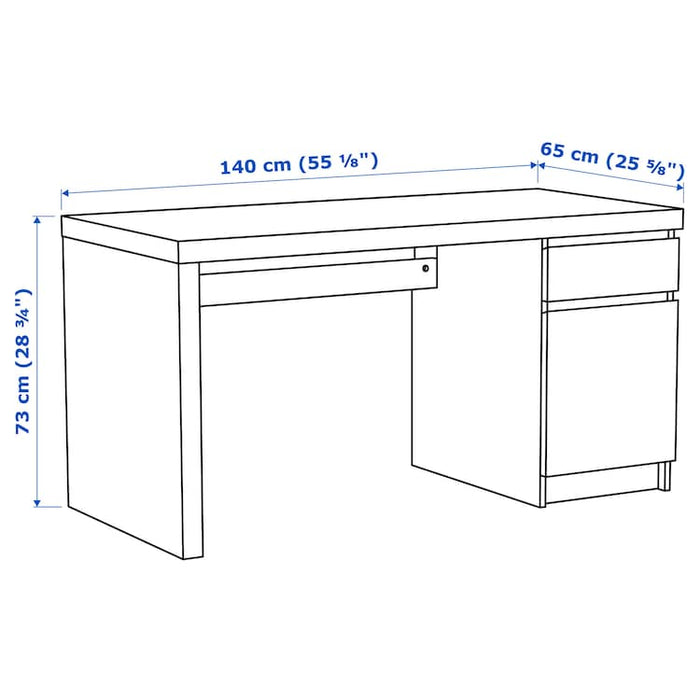 MALM Desk, white 140x65 cm