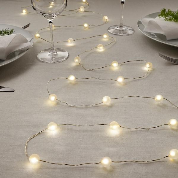 SNOYRA LED lighting chain with 40 lights, indoor, battery-operated silver-colour