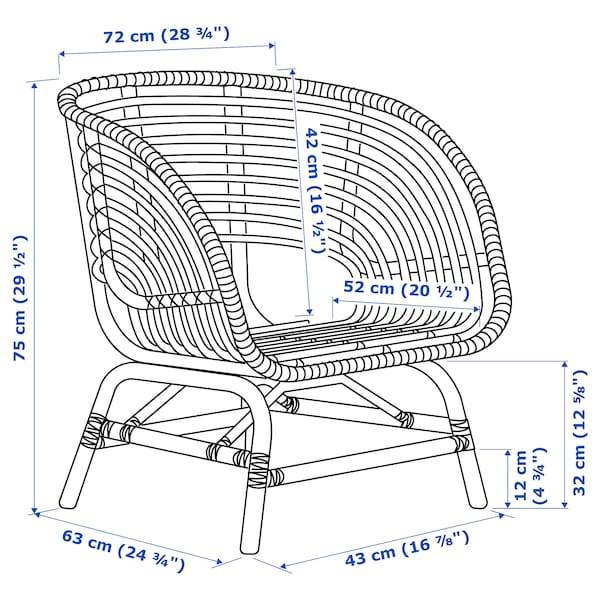 BUSKBO Armchair, rattan