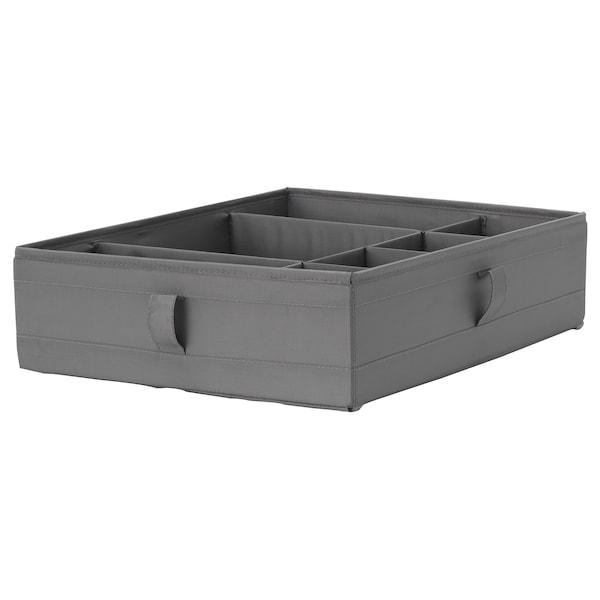 SKUBB Box with compartments, dark grey 44x34x11 cm