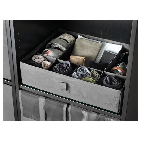 SKUBB Box with compartments, dark grey 44x34x11 cm