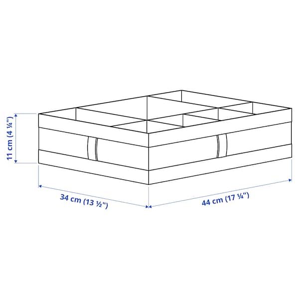 SKUBB Box with compartments, dark grey 44x34x11 cm