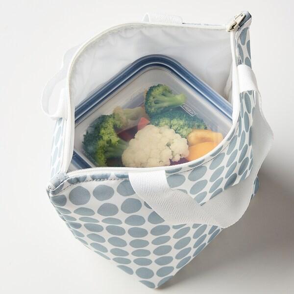 HOPSATTA Lunch bag, grey/white 30x15x20 cm