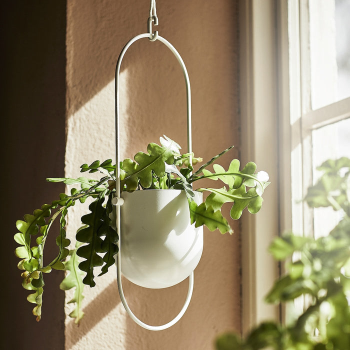 CHILISTRAN Hanging planter, in/outdoor white 12 cm