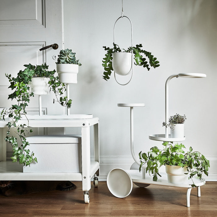 CHILISTRAN Hanging planter, in/outdoor white 12 cm