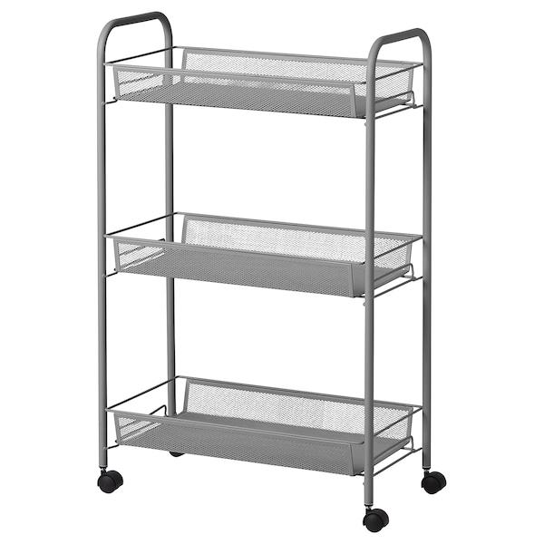 HORNAVAN Trolley, grey 26x48x77 cm