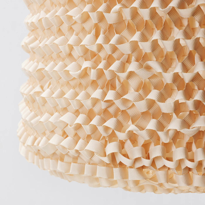 LERGRYN Lamp shade, knitted beige/handmade 42 cm