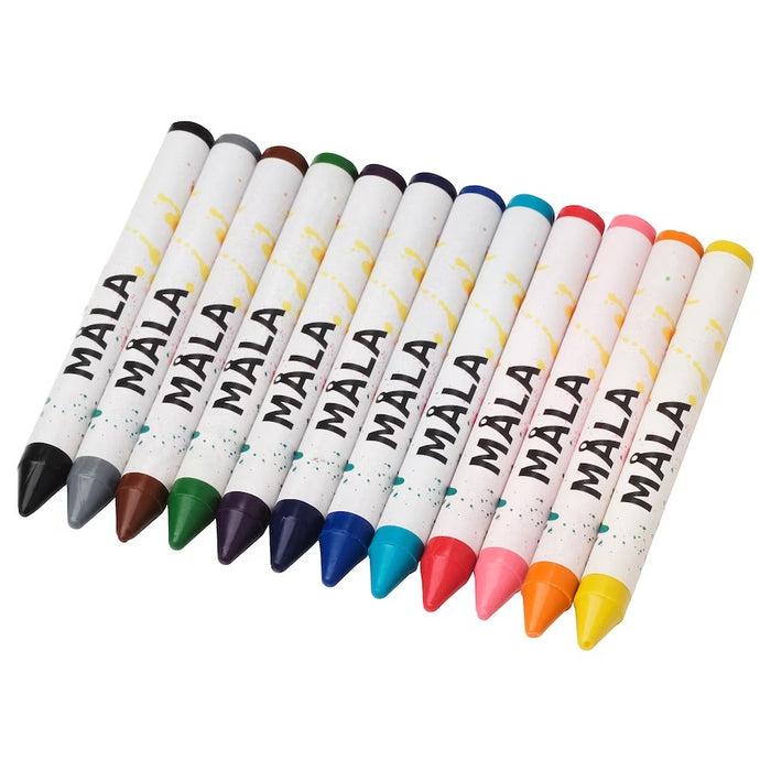 MALA Wax crayon, mixed colours Set 12