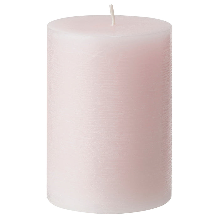 LUGNARE Scented pillar candle, Jasmine/pink, 30 hr