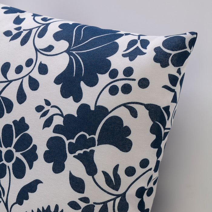 MAGNVOR Cushion, flower/dark blue, 40x40 cm