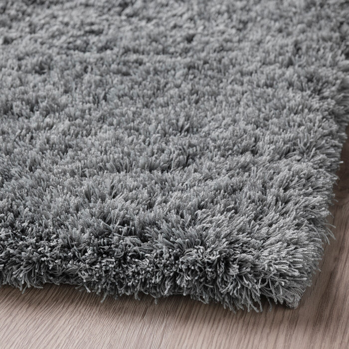 VINDEBAK Rug, high pile, grey, 80x80 cm