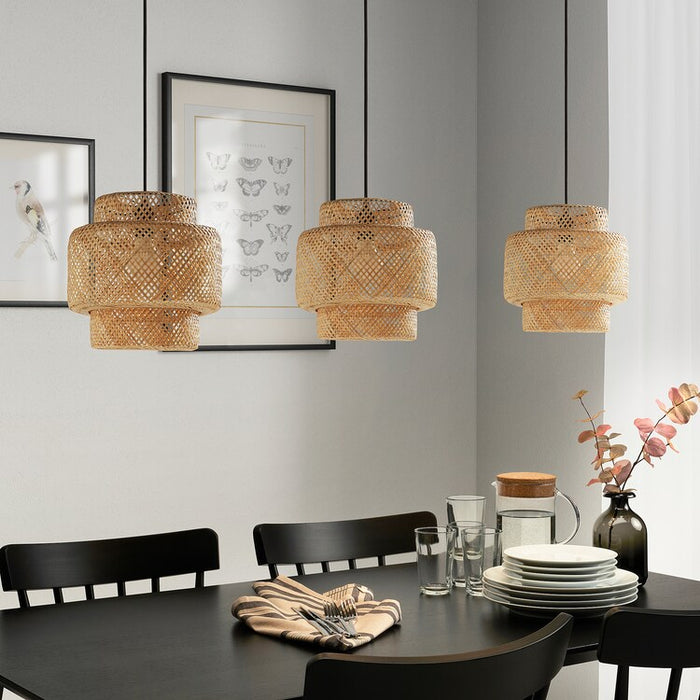 SINNERLIG Pendant lamp, bamboo/handmade, 27cm