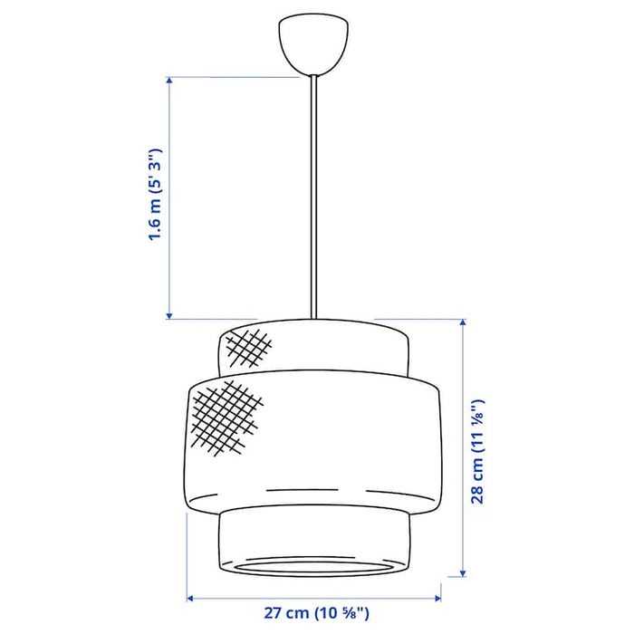 SINNERLIG Pendant lamp, bamboo/handmade, 27cm