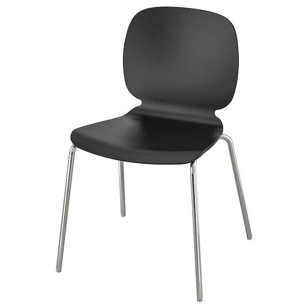 SVENBERTIL Chair, black/Broringe chrome-plated