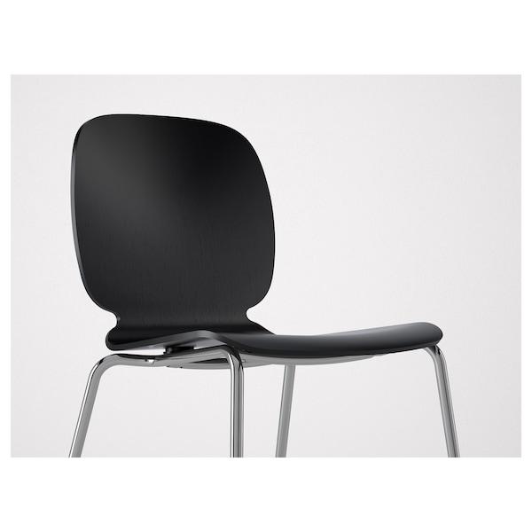 SVENBERTIL Chair, black/Broringe chrome-plated