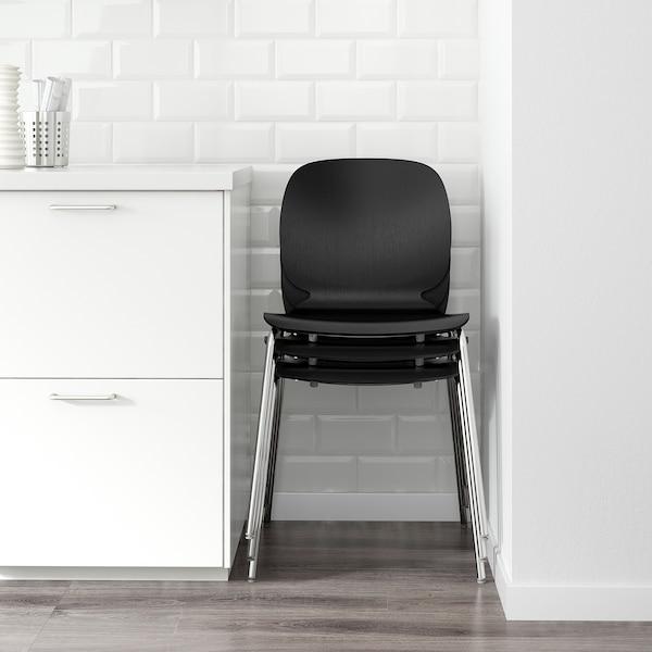 SVENBERTIL Chair, black/Broringe chrome-plated