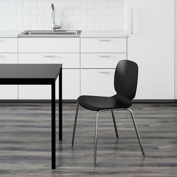 SVENBERTIL Chair, black/Broringe chrome-plated