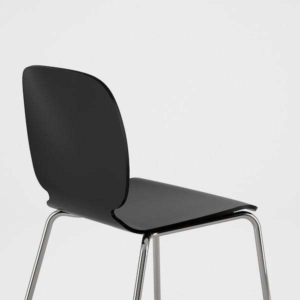 SVENBERTIL Chair, black/Broringe chrome-plated