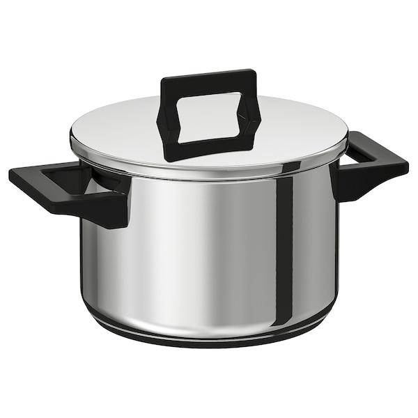 SNITSIG pot with lid 3L stainless steel