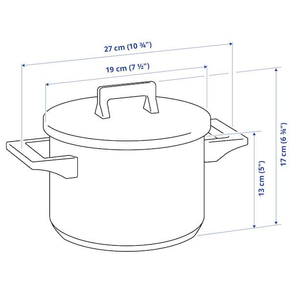 SNITSIG pot with lid 3L stainless steel