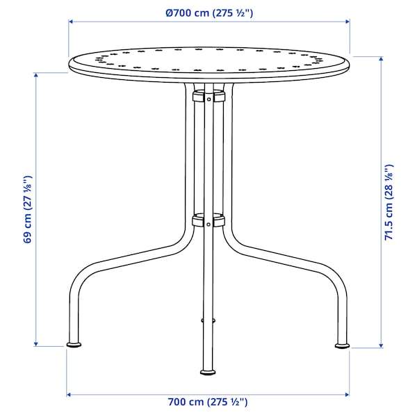 LACKO Table, outdoor, grey 70 cm