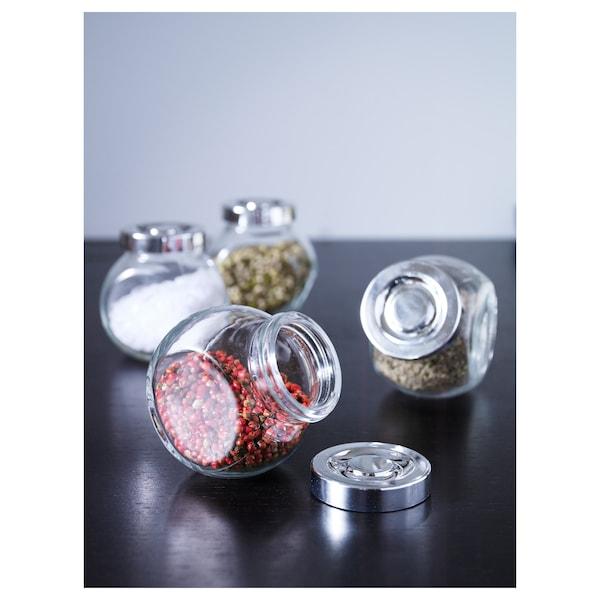 RAJTAN spice jar 15cl glass/aluminium (set of 4)