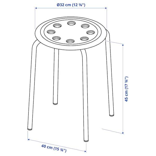 MARIUS Stool, red 45 cm