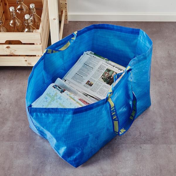 FRAKTA Carrier bag, large, blue 55x37x35 cm/71 l