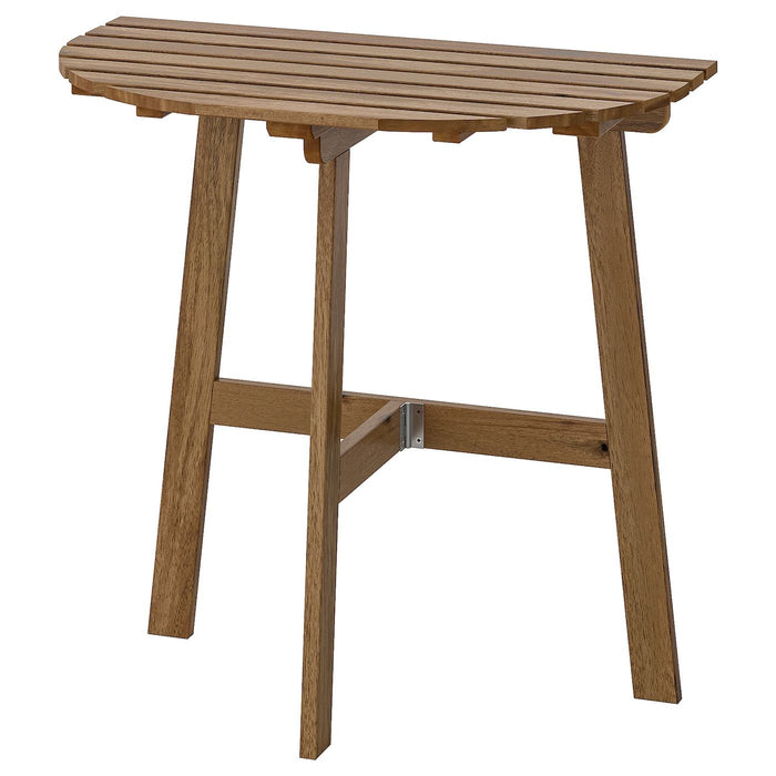 ASKHOLMEN Table for wall, outdoor, folding light brown stained 70x44 cm