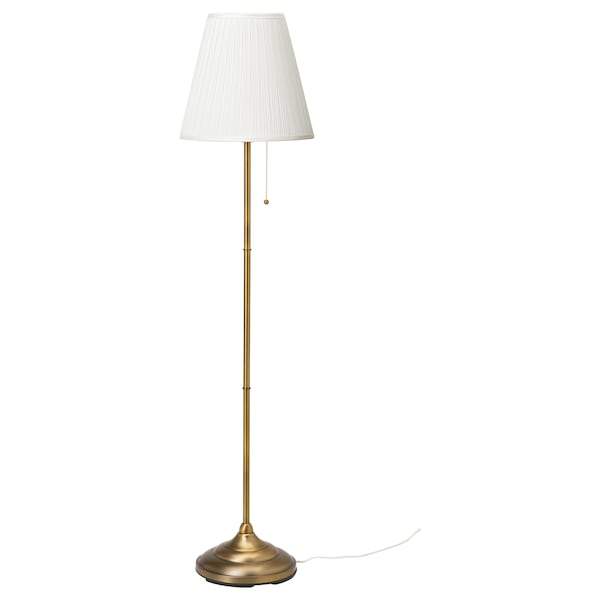 ARSTID Floor lamp, brass, white