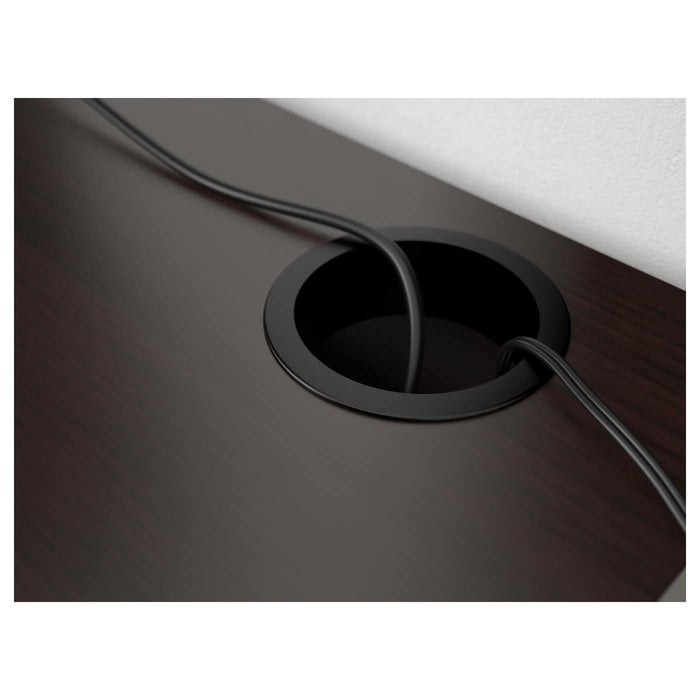 MICKE Desk, black-brown 142x50 cm