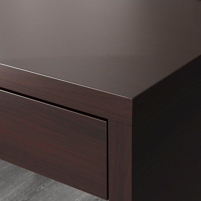 MICKE Desk, black-brown 142x50 cm