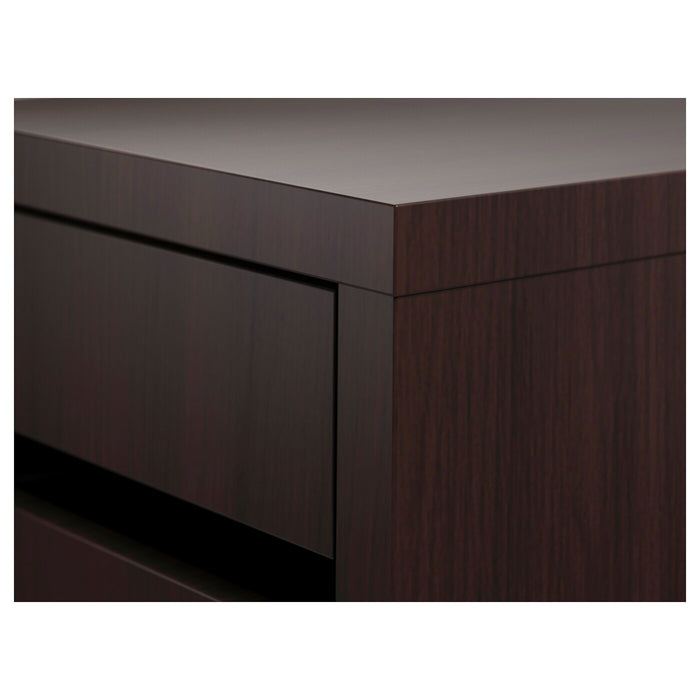 MICKE Drawer unit on castors, black-brown 35x75 cm