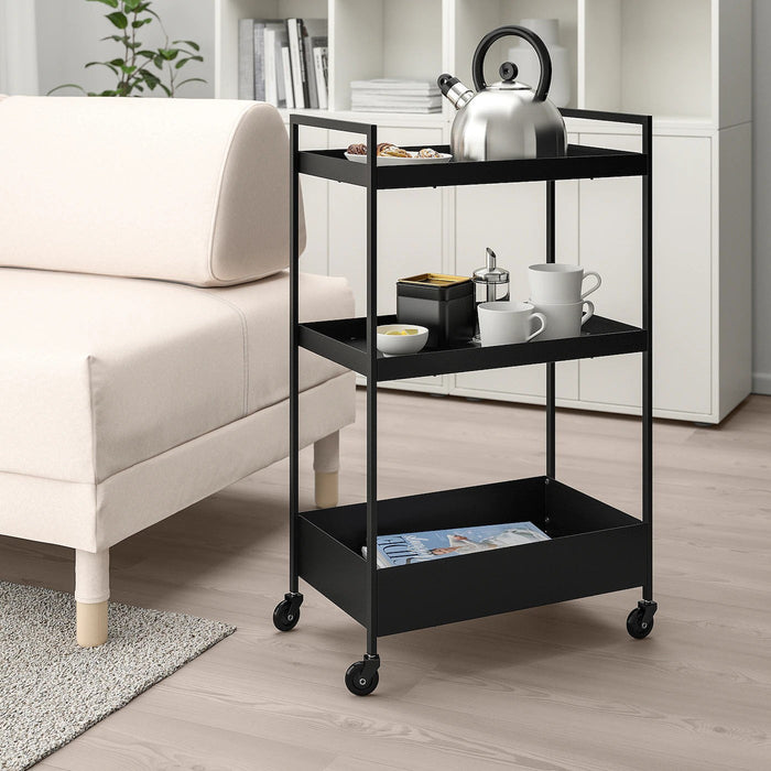 NISSAFORS trolley, black, 50.5x30x83 cm