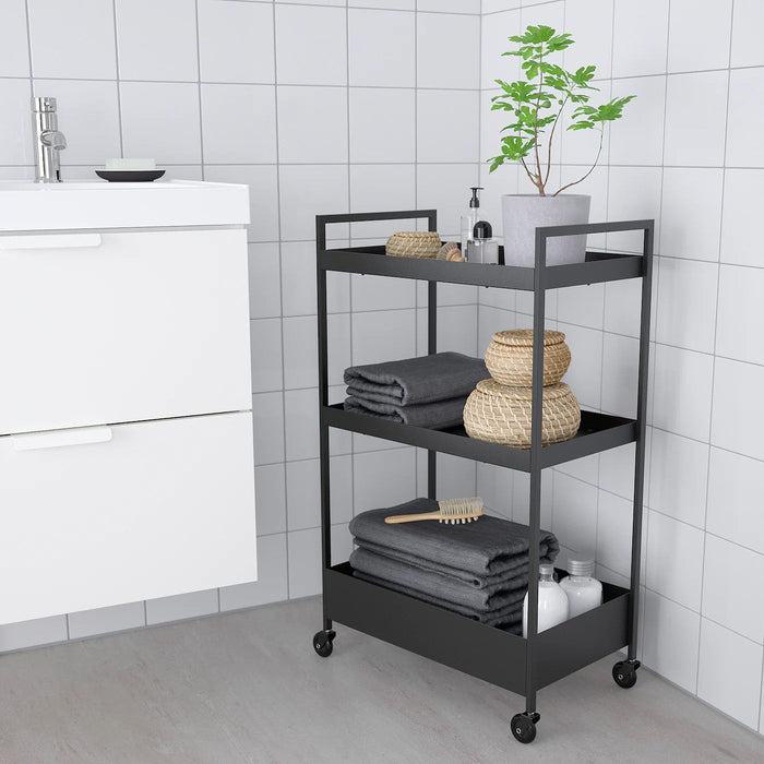 NISSAFORS trolley, black, 50.5x30x83 cm